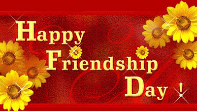 happy friendship day flowers greeting card