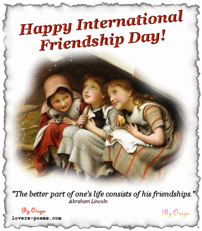 happy international friendship day glitter