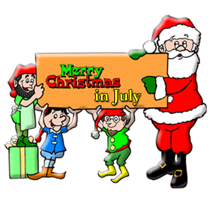 merry christmas in july santa with kids