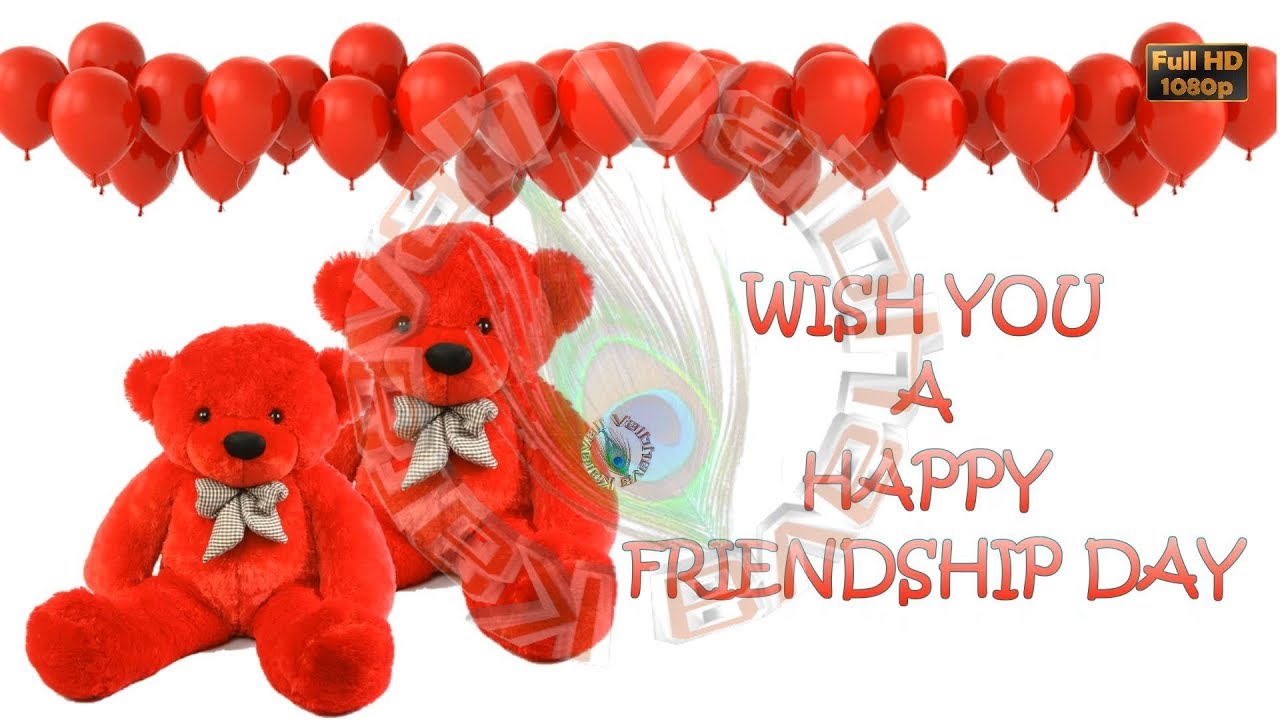 wish you a happy friendship day cute red teddy bears