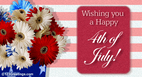 wishing you a happy 4th of july flowers card