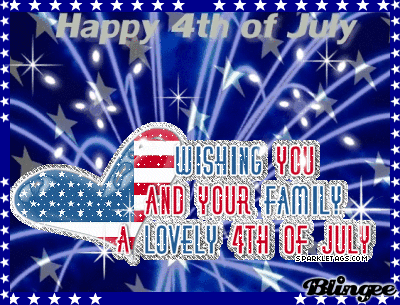 wishing you and your family lovely 4th of july glitter ecard