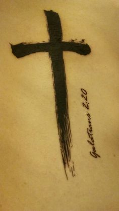 Bible Verse Black Cross Tattoo Design