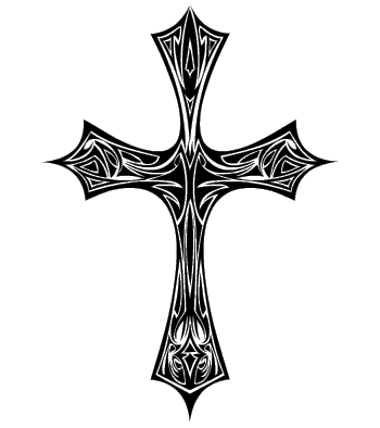 Unique black and white celtic cross tattoo design