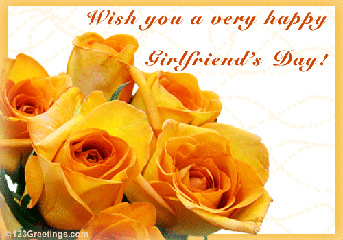Wish You a very happy girlfriends day yellow flowers card