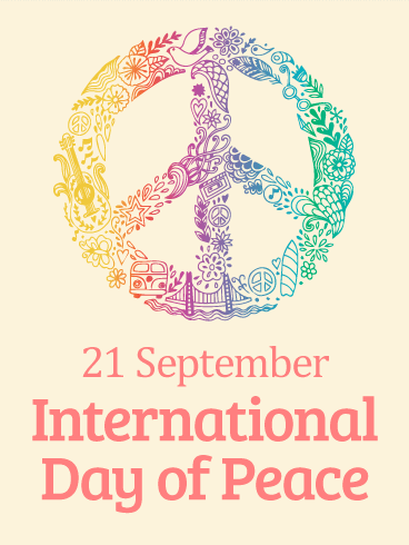 21 september International Day of Peace colorful peace symbol