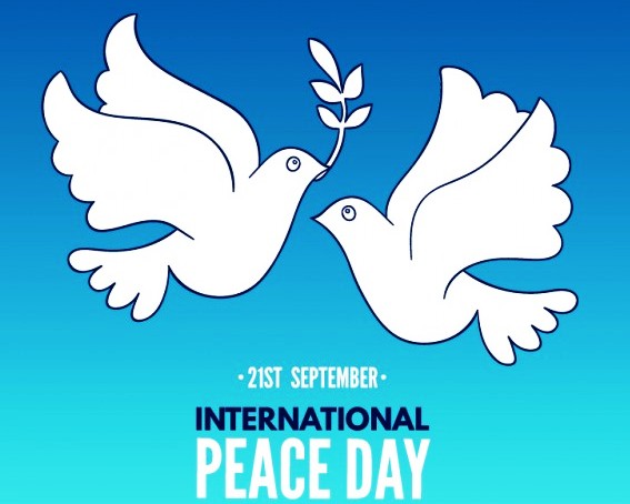 21st september international peace day doves with olive branch