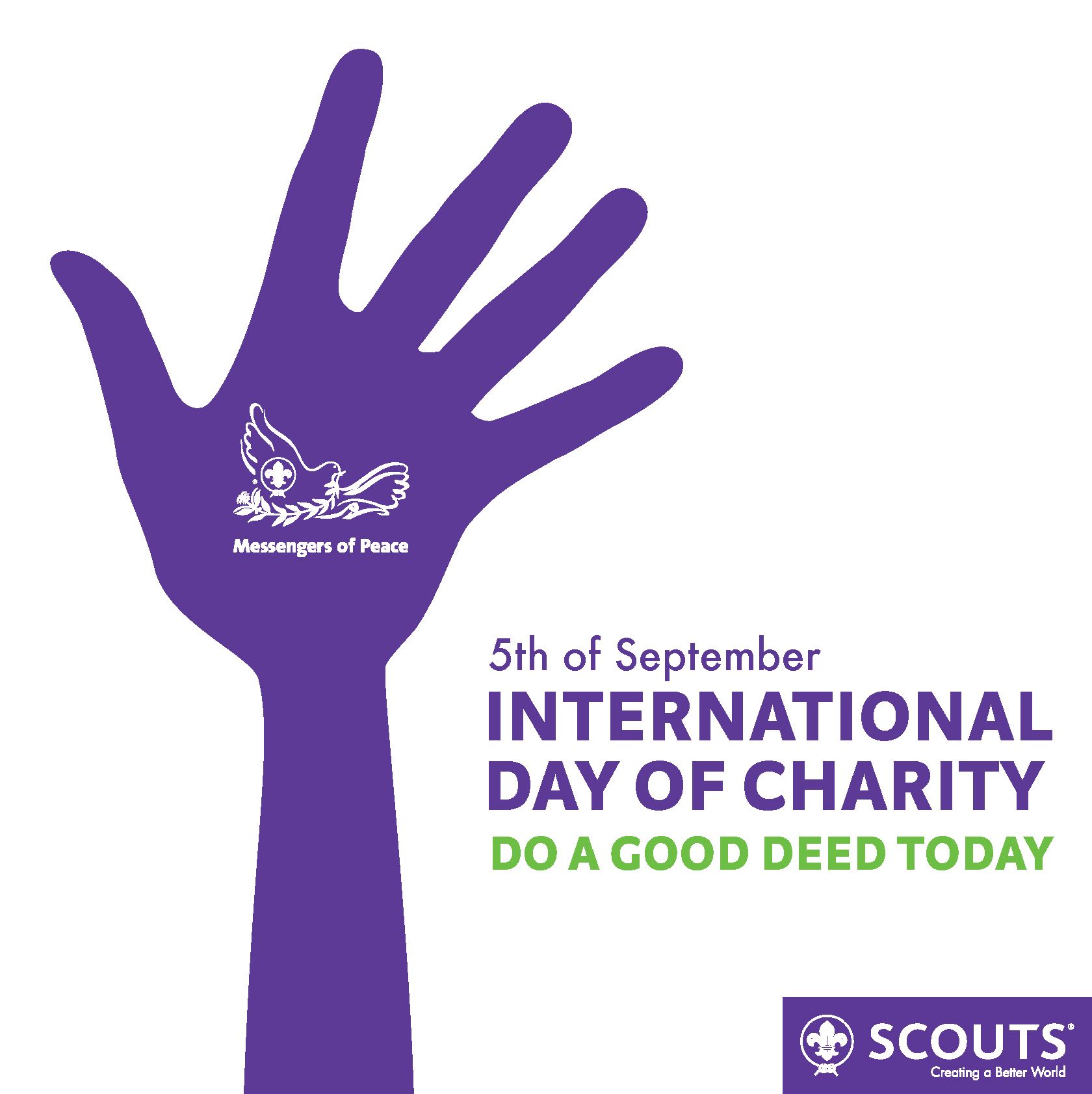 5th of september International Day of Charity do a good deed today