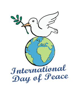 International Day of Peace dove on earth globe