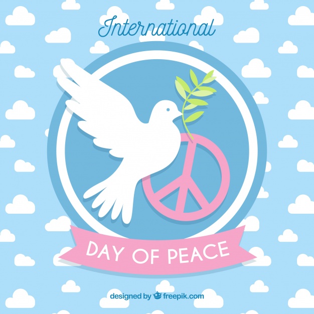 International Day of Peace dove with olive branch illustration