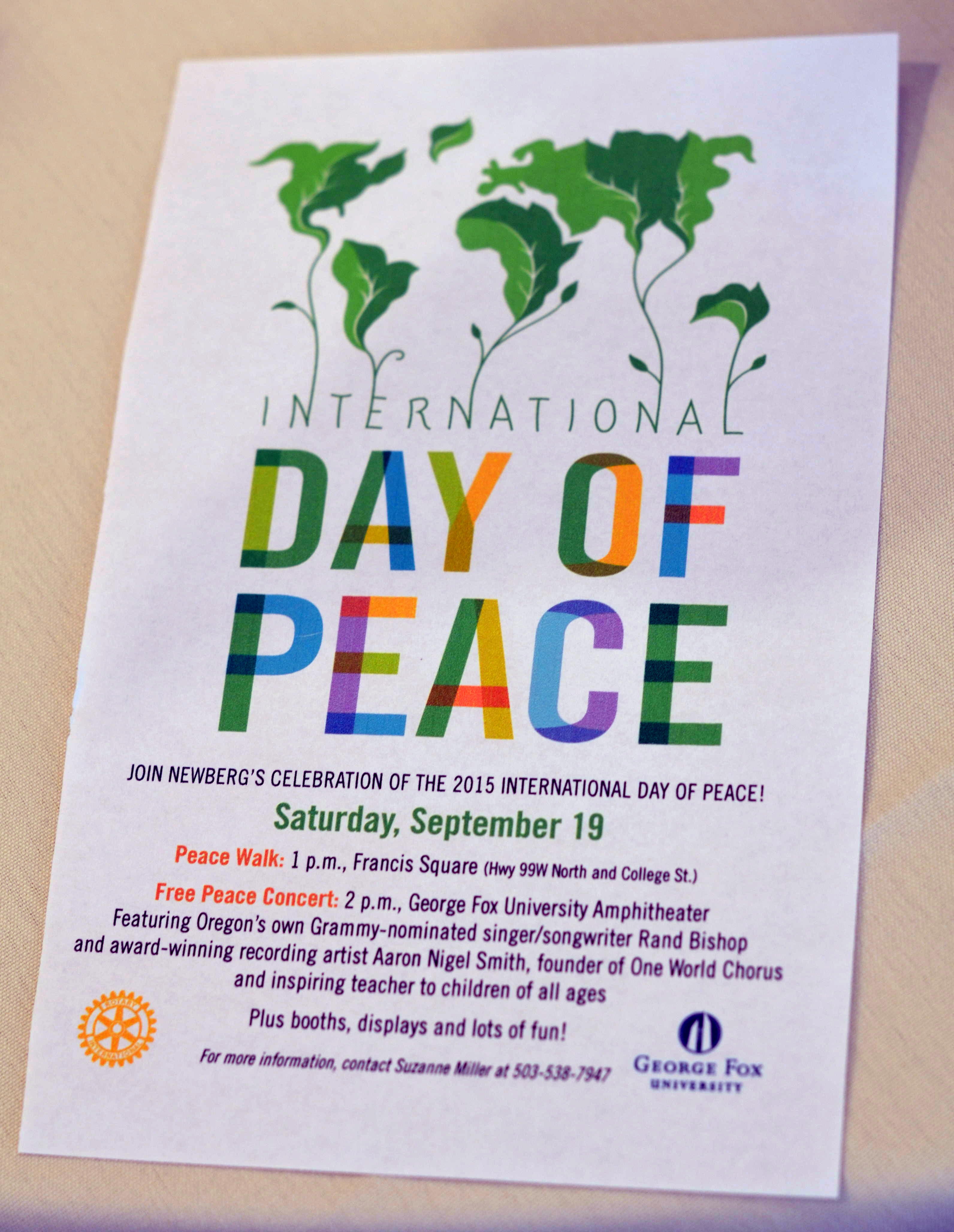 International Day of Peace invitation card