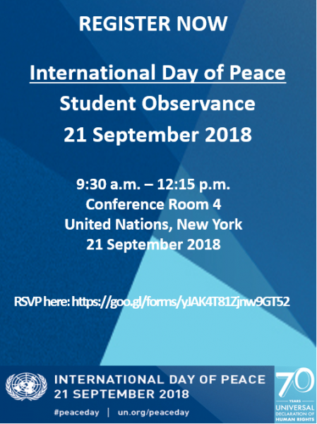 International Day of Peace student observance