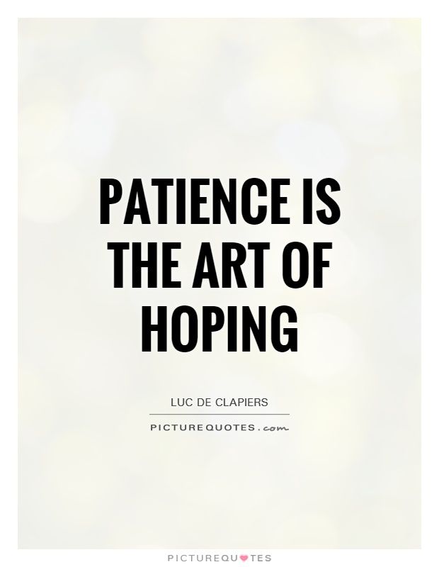 Patience is the art of hoping – Luc De Clapiers