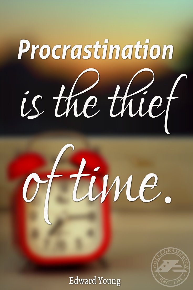 Image result for procrastination is the thief of time quote