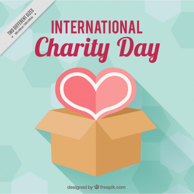 international charity day heart out of box