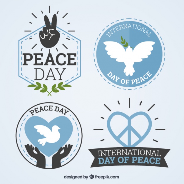 international peace day badges illustration
