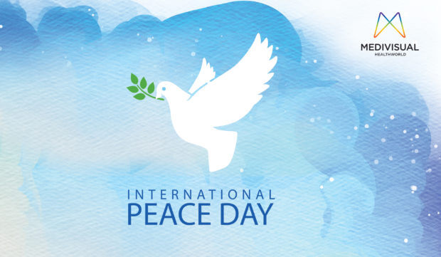 international peace day dove with olive branh
