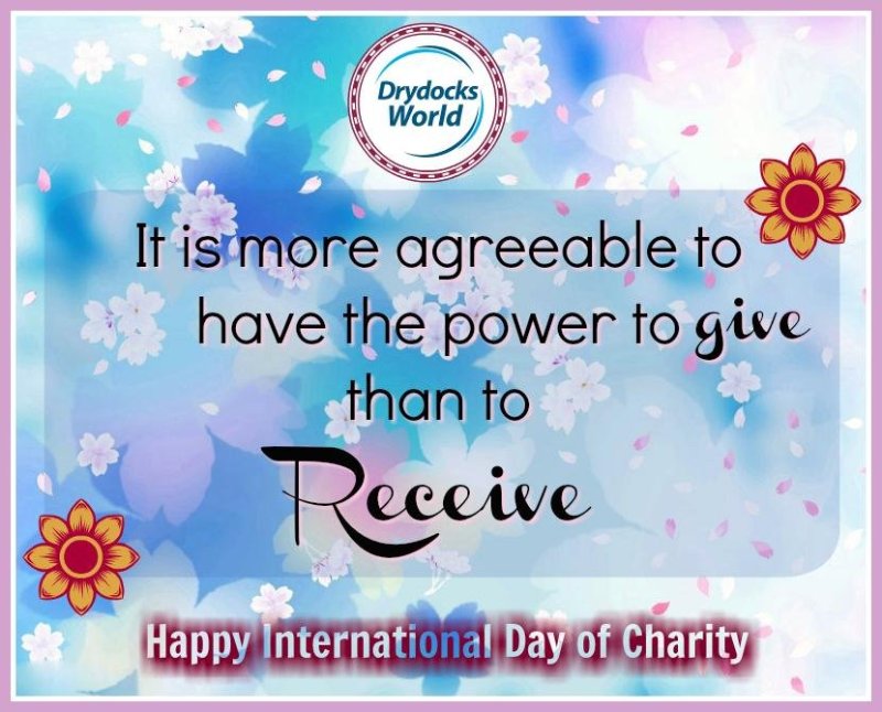 it is more aggreable to have the power to give than to receive happy international day of charity