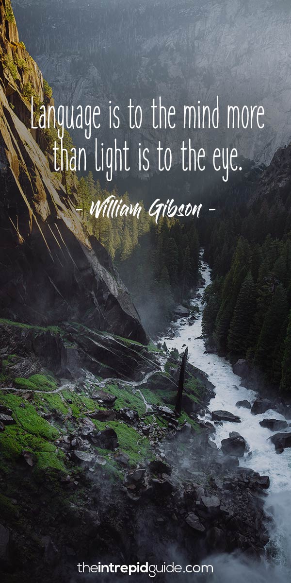 language is to the mind more than light is to the eye. william gibson