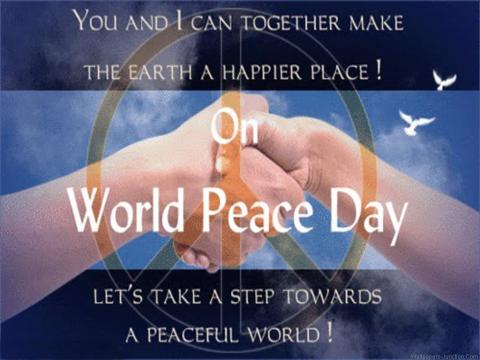 you and i can together make the earth a happier place on world peace day