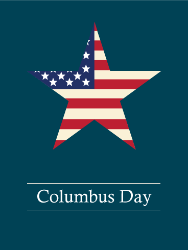 Columbus day usa flag star design