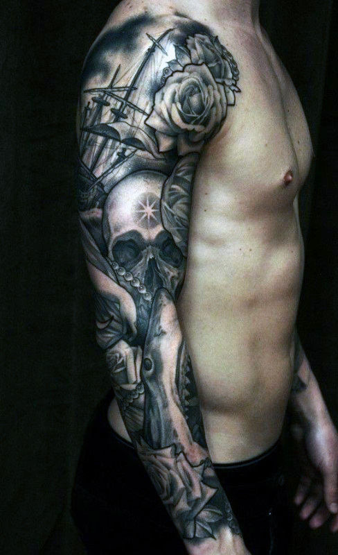 35+ Skull Tattoos and Designs For Men Sleeve