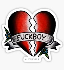 Red and white fuckboy band cracking from mid broken heart tattoo design