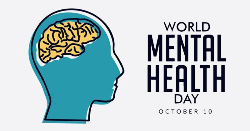 World Mental Health Day october 10 human brain illustration