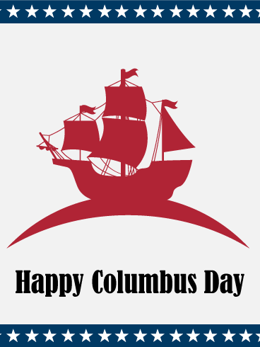 happy Columbus day greeting card
