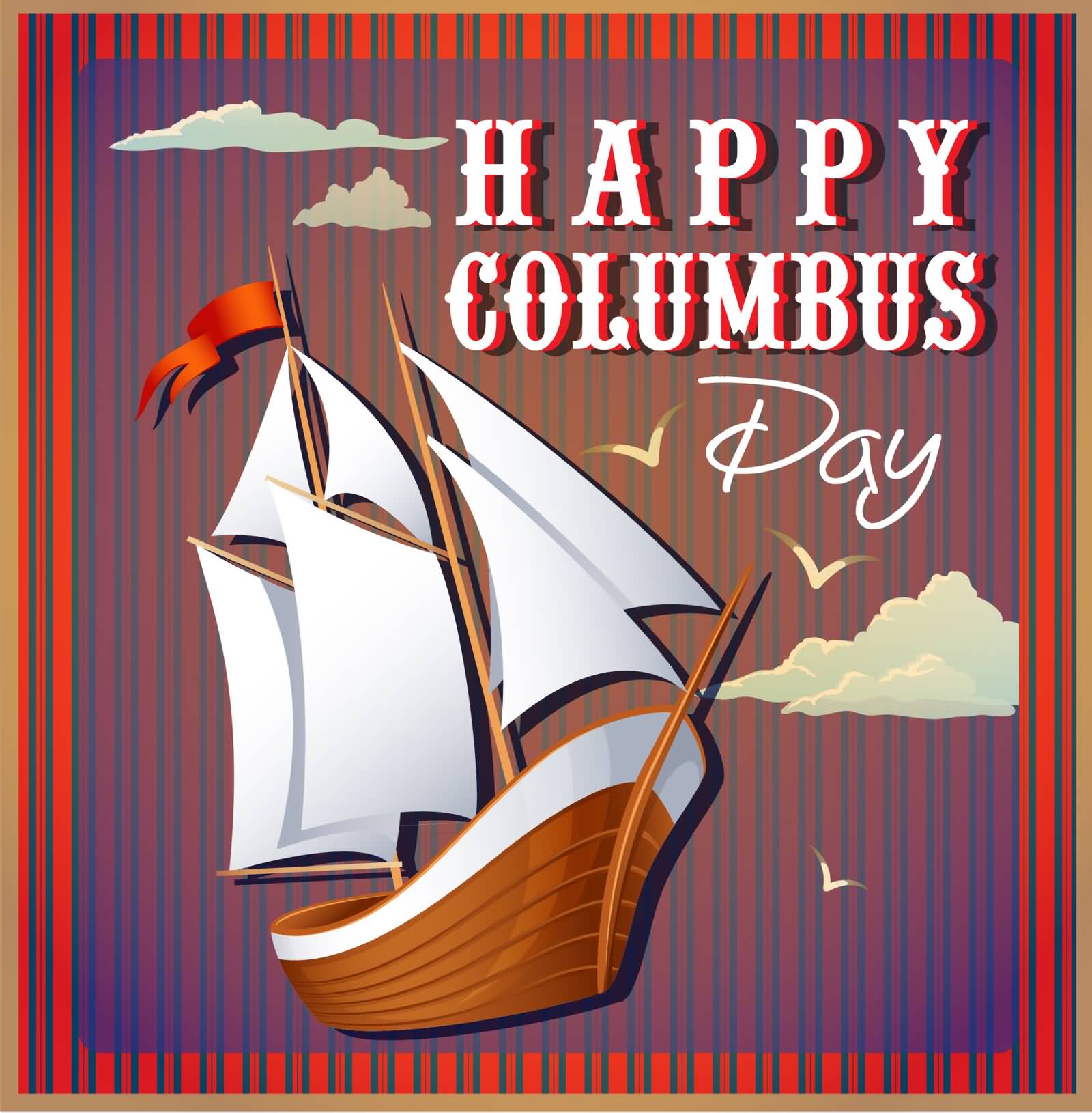 happy Columbus day greeting ecard