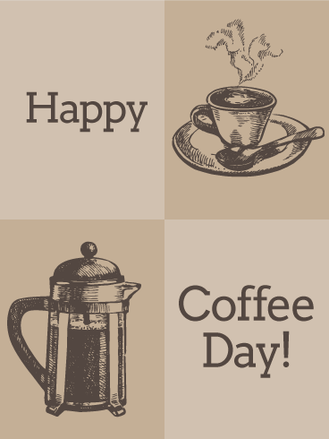 happy coffee day card
