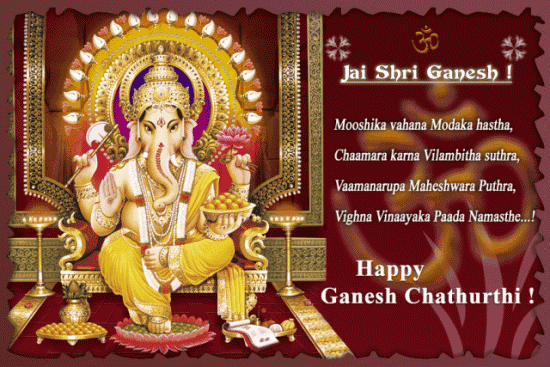 happy ganesh chaturthi hindi greeting card