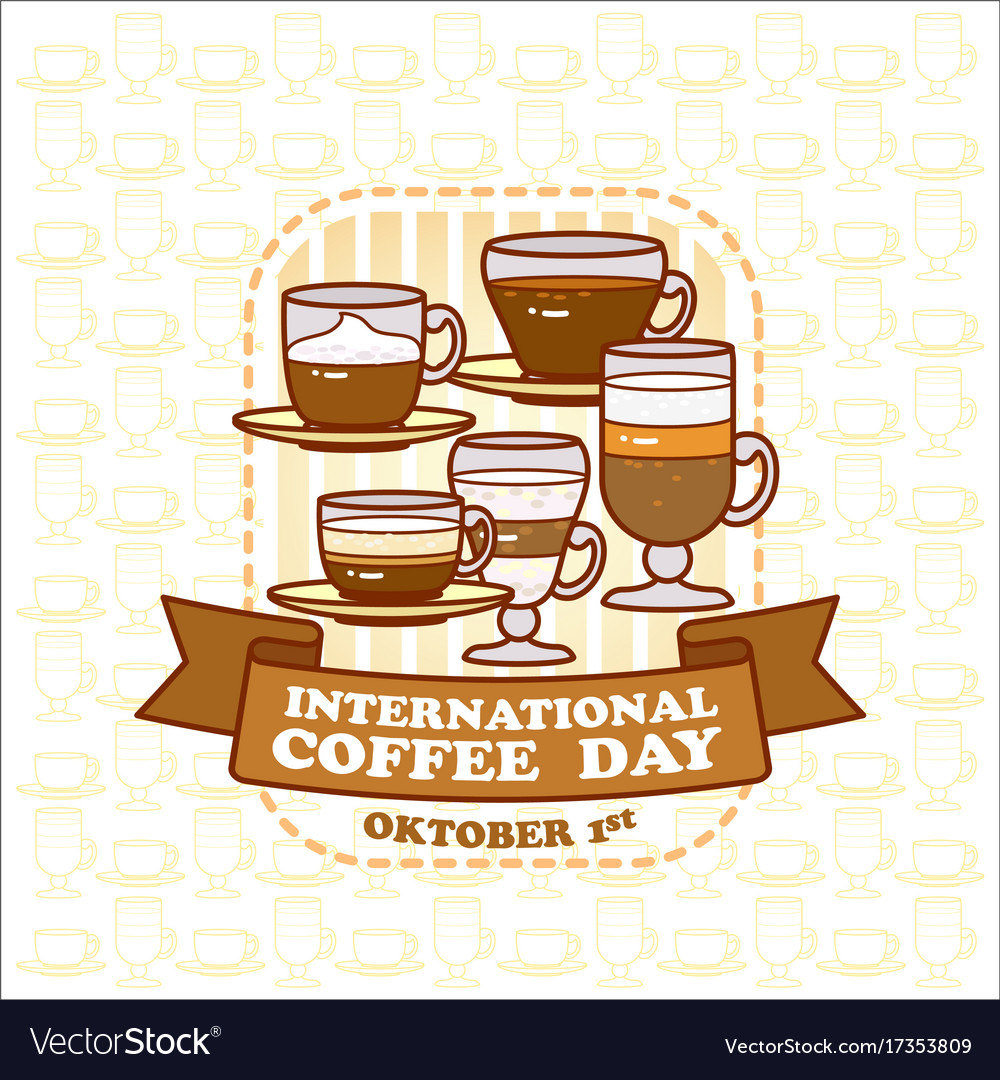 international coffee day october 1st illustration