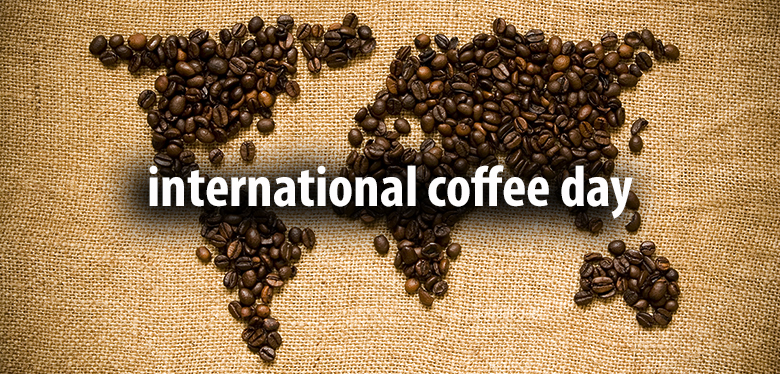 international coffee day world map of beans