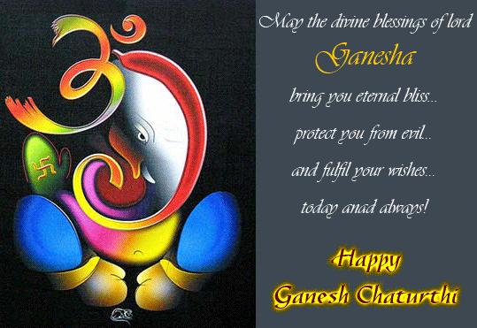 may the divine blessings of lord ganesha bring you eternal blis protect you from evil happy ganesh chaturthi
