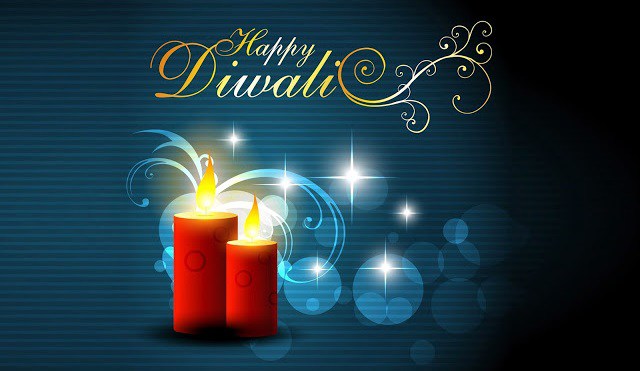 happy diwali candles greeting card