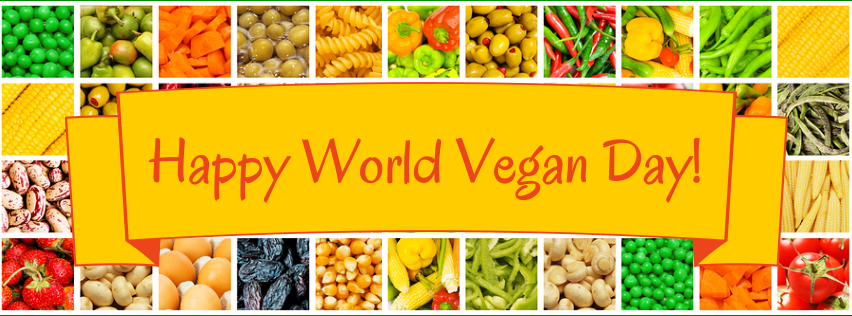 happy world vegan Day facebook cover picture