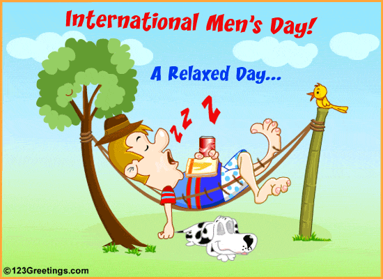 international men’s day a relaxed day animated