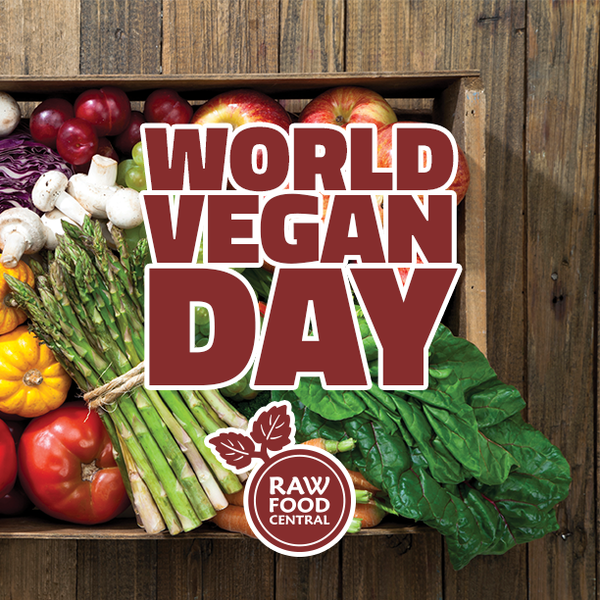 world vegan day vegetables in background