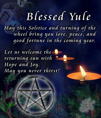 Blessed Yule may this solstice and turning of the wheel bring you love