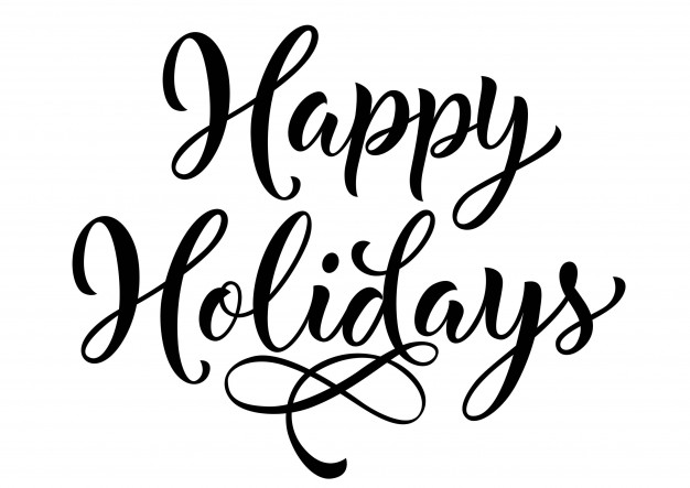 Happy Holidays lettering illustration