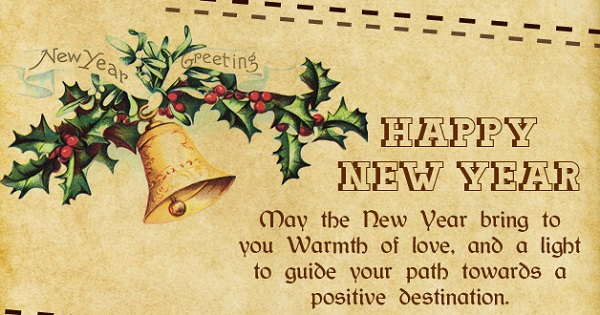Happy New Year jingle bell greeting card