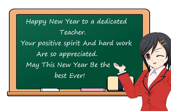 Happy New Year wishes to a dedicated teacher