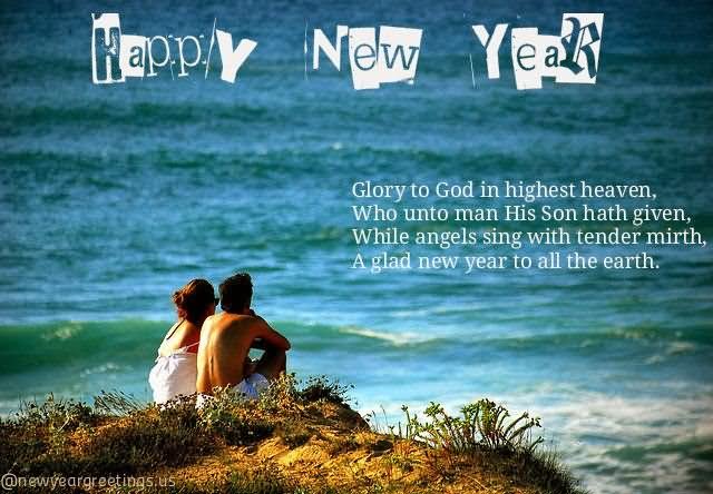 Happy New Year wishes with couple picture