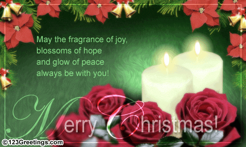 Merry Christmas roses with candles image