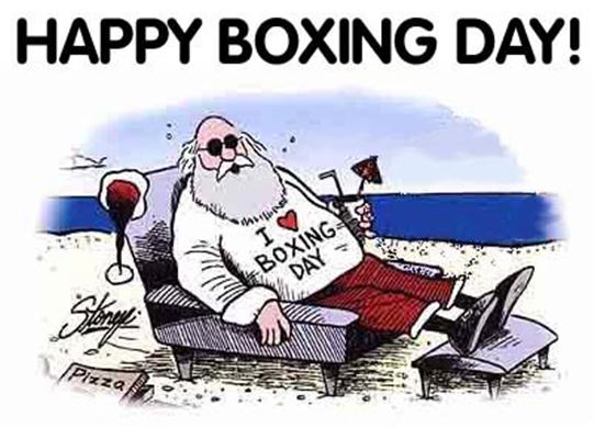 happy boxing day santa claus relaxing