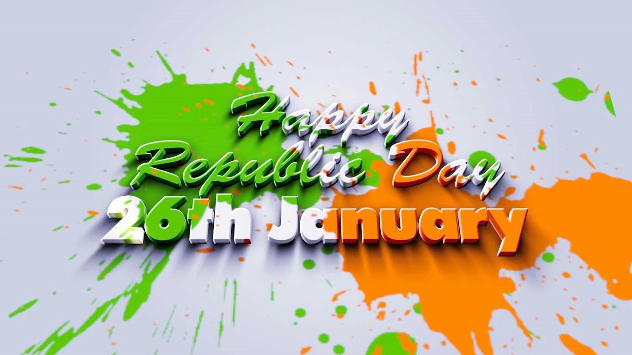 happy republic day 26th january tri color splash