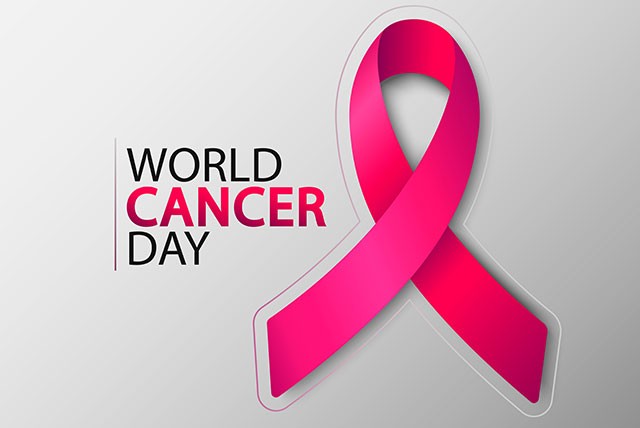 world cancer day pink ribbon logo