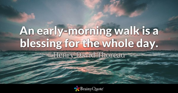 An early-morning walk is a blessing for the whole day. – Henry David thoreau