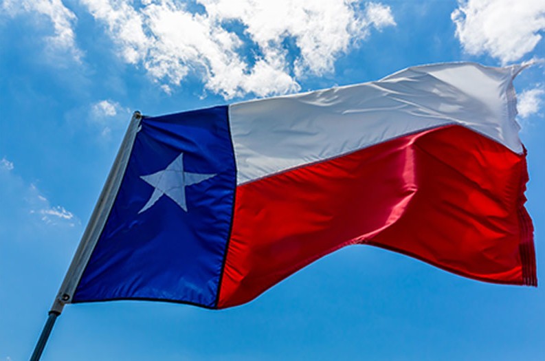 happy independence day of texas waving flag